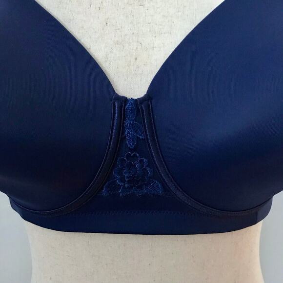 Vanity Fair NWT Navy Full Figure Smoothing Bra Women 40D - Picture 3 of 12